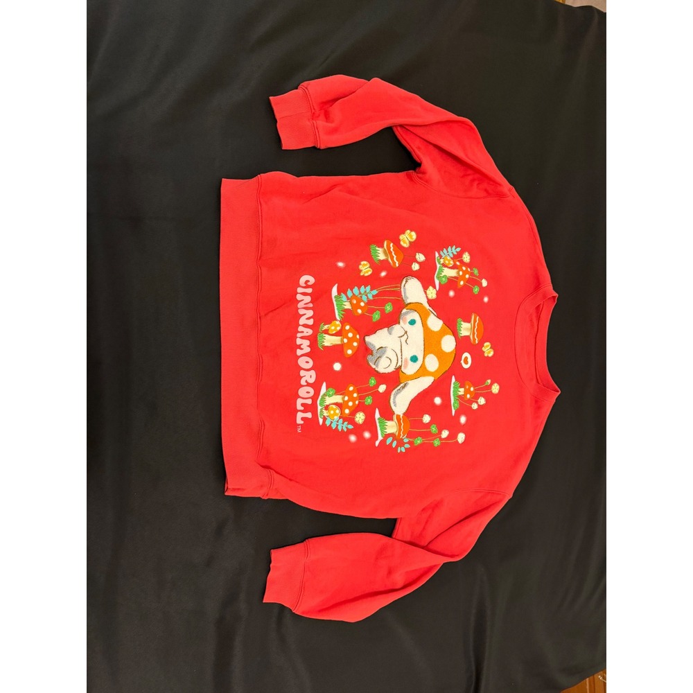 Sanrio Cinnamoroll Mushroom Red Graphic Sweatshirt Womens Pullover Kawaii 4799 - Picture 6 of 7